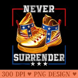 trump shoes never surrender pro trump sneakers basketball - png download with transparent background