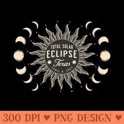 total solar eclipse usa april 2024 texas - high quality png clipart