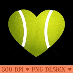 tennis ball heart tennis - digital png artwork