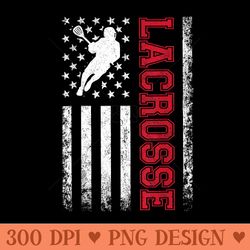 lacrosse usa flag lax girls - high resolution png download