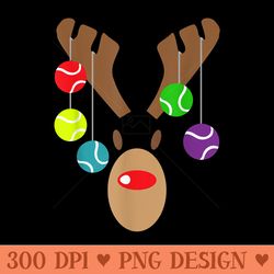 tacky christmas tennis reindeer with tennis balls - png prints