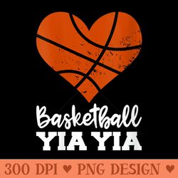 womens basketball yia yia funny basketball heart grandma yiayia - png clipart