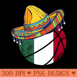 basketball mexican bball sombrero cinco de mayo - unique png artwork