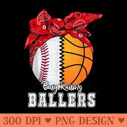 busy raising ballers baseball basketball - png clipart download