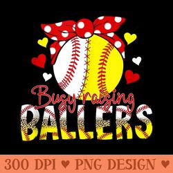 busy raising ballers baseball softball mom mothers day - sublimation png designs