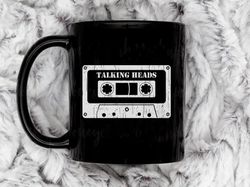 talking heads vintage cassette white coffee mug, 11 oz ceramic mug