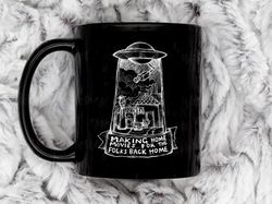 subterranean homesick alien radiohead illustrated lyrics inverted. coffee mug, 11 oz ceramic mug