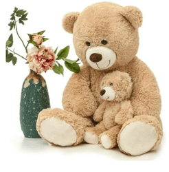 mommy and baby giant teddy bear 39" bear stuffed animal plush toy tan