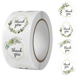 100-500pcs round thank you sticker