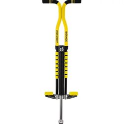 new bounce pogo stick for kids ages 9 pro sport edition kids pogo stick, black & charcoal, actual color:black and yellow