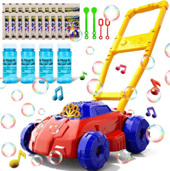 bubble machine,bubble lawn mower for toddlers ,bubble blower toddler outdoor toys bubble machine for kids red&blue