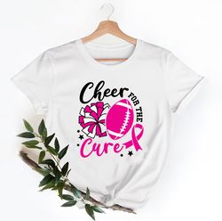cheer for the cure cancer shirt, breast cancer shirt, support breast cancer shirt,team cancer shirt, breast cancer ribon