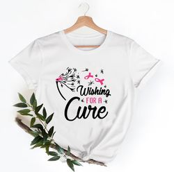 wishing for cure breast cancer shirt, breast cancer shirt, support breast cancer shirt,team cancer shirt, breast cancer