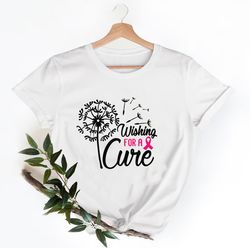 wishing for cure cancer shirt, breast cancer shirt, support breast cancer shirt,team cancer shirt, breast cancer ribon