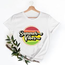 summer vibes retro shirt, vacation shirt, gift for summer lover, summer shirt, summer vacation shirt, beach shirt