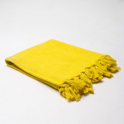 yellow hand woven solid throw blanket, boho throw blanket organic cotton throw cotton bedspread, decorative knit blanket