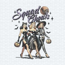 retro squad ghouls spooky witches png
