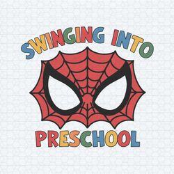 swinging into preschool spiderman svg
