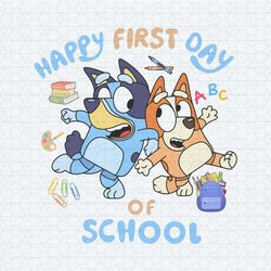 happy first day of school bluey bingo png