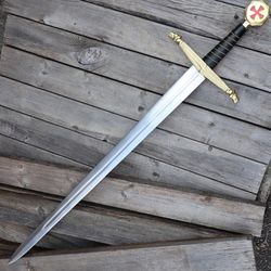 prestigious templar knights battle ready long sword - hand forged high 10