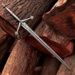 handmade scottish damascus steel sword medieval sword battle ready viking sword