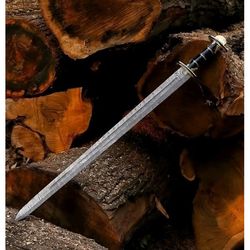 handmade viking norce sword viking sword handforges sword with wooden scaberd with runic words engraved