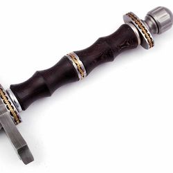 30 inch templar sword combat damascus steel viking sword hand forged
