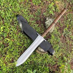 26 inch hunting knife, handmade hunting sword, custom made design with leather sheath