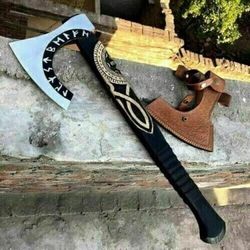 unique viking axe custom handmade carbon steel blade axe camping axe christmas