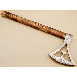 custom hand forged carbon steel viking axe camping hatchet throwing tomahawk axe - premium quality with razor sharp blad