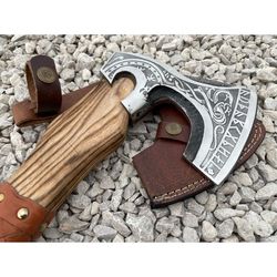 viking axe custom handmade unique carbon steel blade camping axe christmas gift,