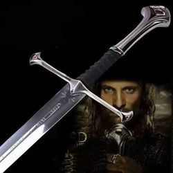 beautiful custom handmade d2 tool steel hunting sword with leather sheath hand forged swords gift outdoor mk6220m