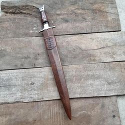 custom handmade carbon steel hunting sword-historical sword-30-inches hand forged swords gift father outdoor mk6201m