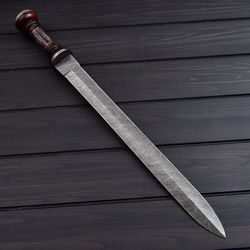 custom handmade damascsu steel roman gladius sword with leather sheath, new sword, best sword, hand forged sword