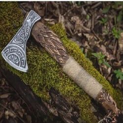 christmas gift custom hand forged carbon steel handle viking throwing hatchet tomahawk axe