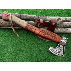 custom handmade carbon steel viking hatchet tomahawk hunting axe