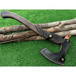 custom handmade carbon steel viking hatchet tomahawk hunting..