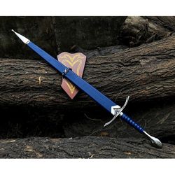 lord of the rings aragorn strider ranger sword metal, lotr glamdring sword with premium scabbard,gift for her,swords