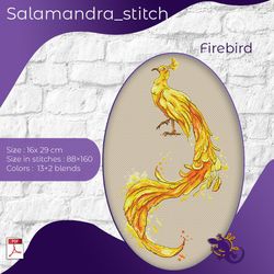 firebird, relax, cross stitch, embroidery pattern, birds, salamandra stitch