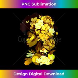 womens beautiful black woman afro queen african art yellow flowers v-neck - special edition sublimation png file
