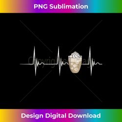 iced coffee lover heartbeat ekg pulse coffee cup cappuccino - elegant sublimation png download