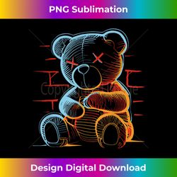 evil teddy bear streetwear style - png transparent sublimation file