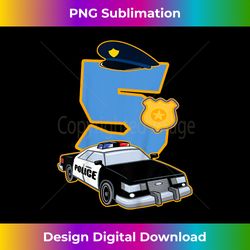 kids 5th birthday police t-shirt 5 years old officer car costume 1 - aesthetic sublimation digital file