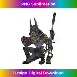 Anubis the God of Death Sniper Airsoft - Eco-Friendly Sublimation PNG Download - Enhance Your Art with a Dash of Spice