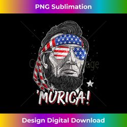 abraham lincoln 4th of july murica men women american flag tank top - exclusive png sublimation download