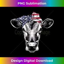 vintage patriot cow farm 4th of july american flag tank top - unique sublimation png download