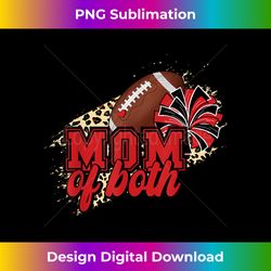 mom of both football and cheer leopard red black - crafted sublimation digital download