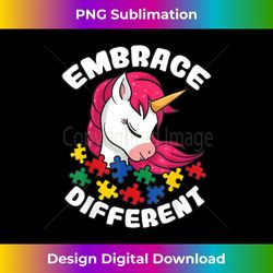 embrace different unicorn autism puzzle pieces awareness - contemporary png sublimation design
