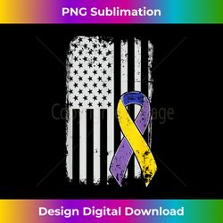 bladder cancer awareness - distressed american flag ribbon