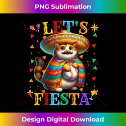cinco de mayo baseball funny cat lover let's fiesta mexican tank top - png transparent digital download file for sublima